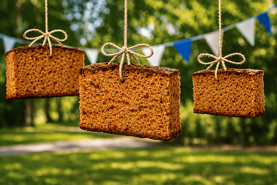 ontbijtkoek koekhappen buiten